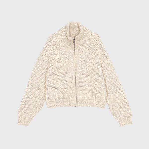 SAYAKA DAVIS Zip up Knit Blouson in Ivory