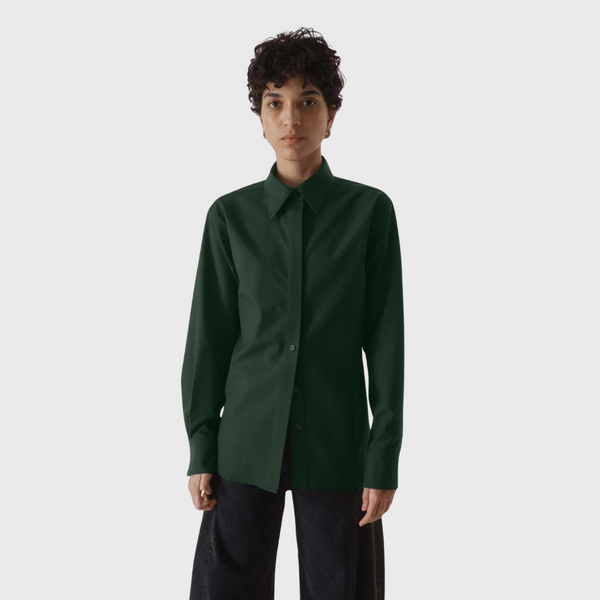 SAYAKA DAVIS Slim Wool Shirt in Pine